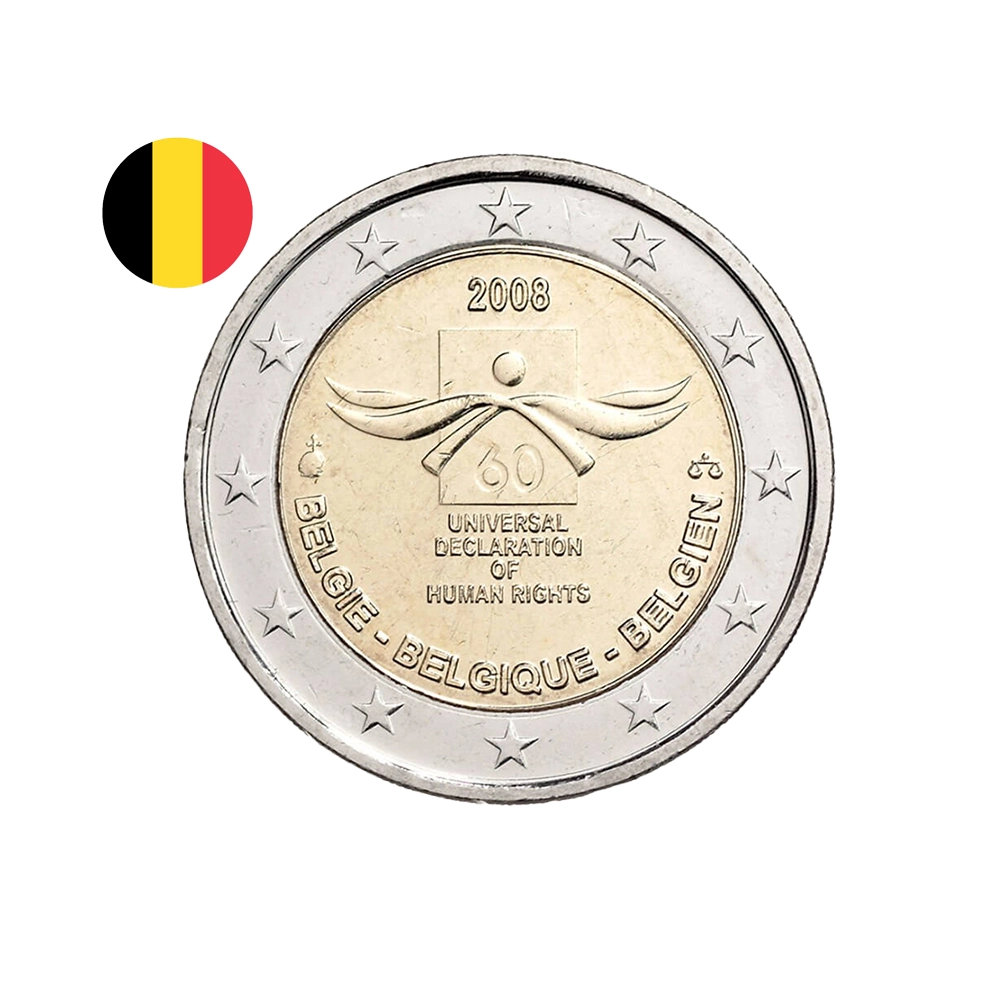 Belgique 2008 - 2 Euro Commémorative - Droit de l'Homme
