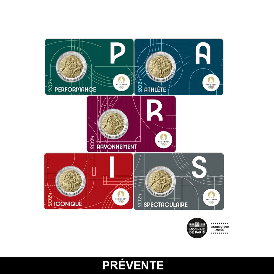 Parijs Olympische Spelen 2024 - Valuta (s) van € 2 herdenkingsmedewerkers - BU 2024