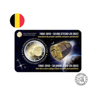 ⁣⁢Bélgica 2018 - Moneda de 2 Euros Conmemorativa - 50 años Satélite Esro 2B Iris - BU⁤⁣