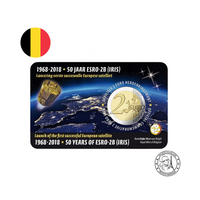 ⁣⁢Bélgica 2018 - Moneda de 2 Euros Conmemorativa - 50 años Satélite Esro 2B Iris - BU⁤⁣