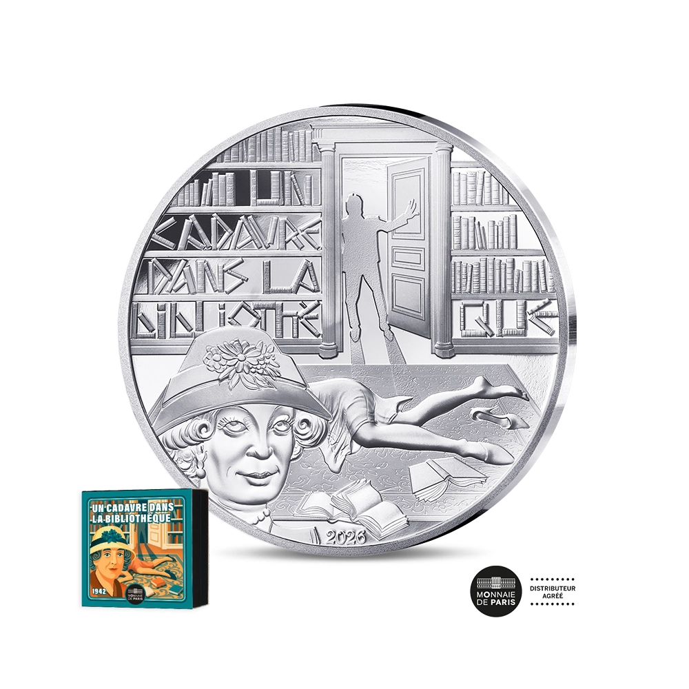 Art de la Plume 2026 - Agatha Christie - Un Cadavre dans la bibliothèque - Monnaie de 10 Euros Argent - BE