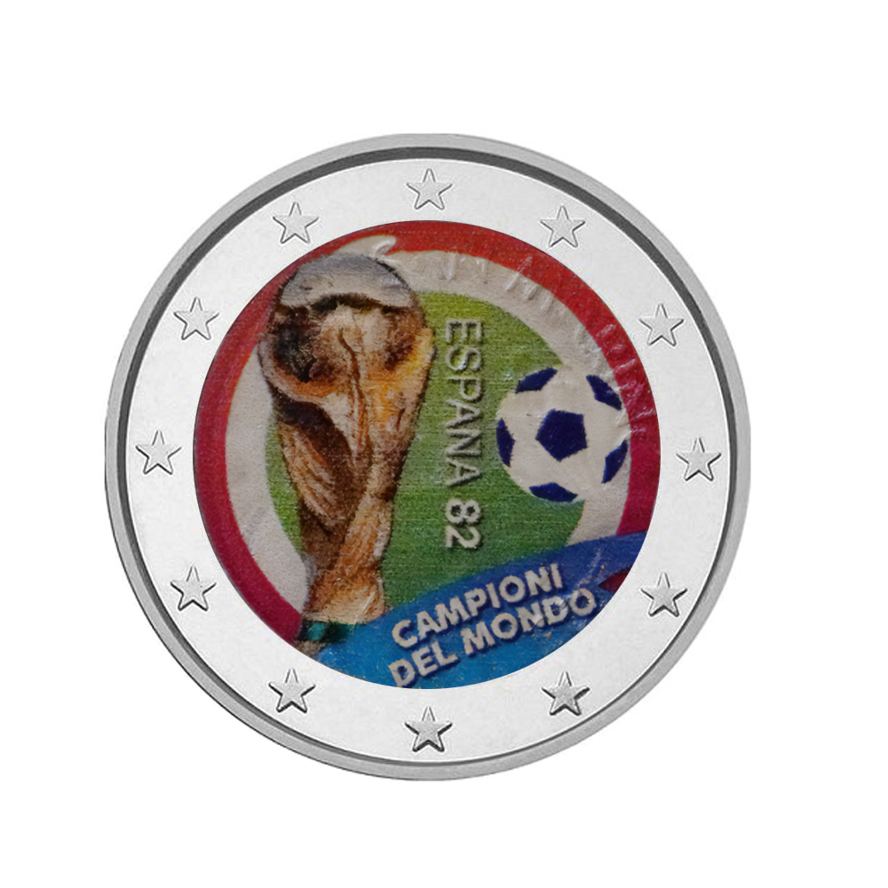 Italie, Championne du Monde, Espagne 1982 - 2 Euro Commémorative - Colorisée