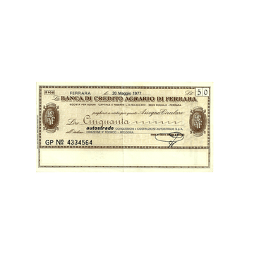 Italie - Monnaie de Nécessité Italienne de 50 Lires - 1976-1977