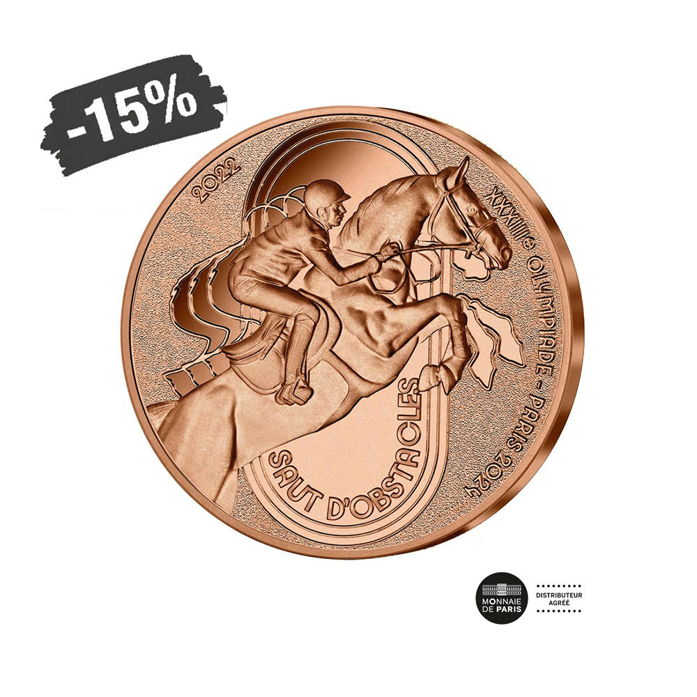 Jeux Olympiques de Paris 2024 - Saut d'obstacles - Monnaie de 1/4€ Bronze - 2022