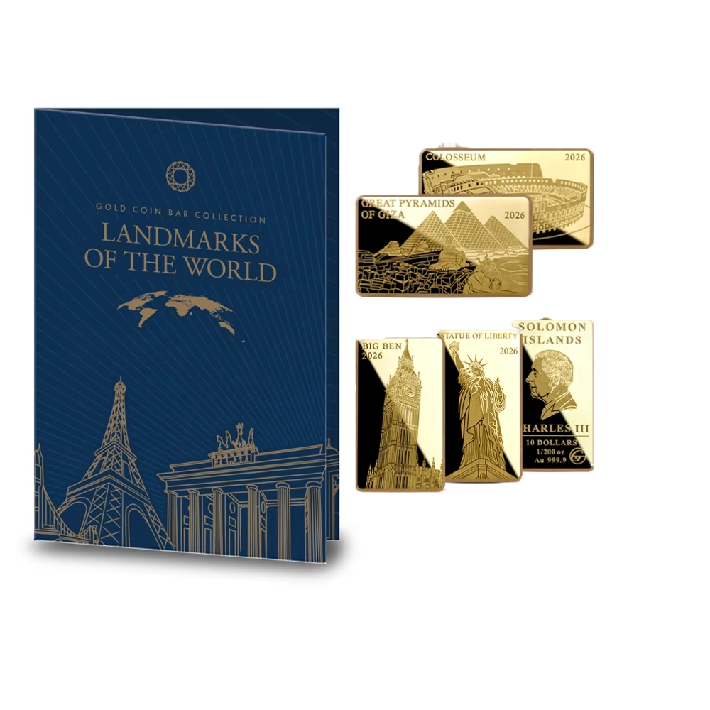 Les monuments du monde 2026 - Set de 12 Lingots de 1/200 Oz - BE