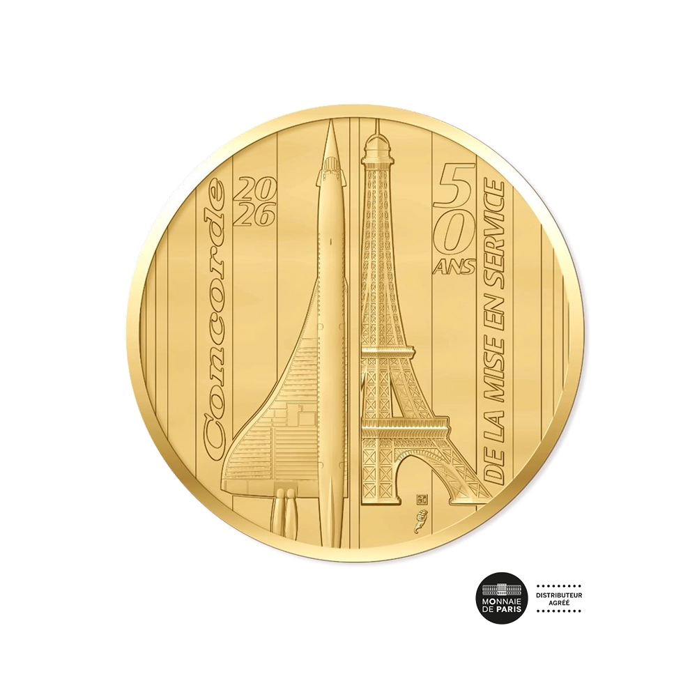50 ans de la mise en service du Concorde -  Monnaie de 1 000 Euros Or - BU 2026