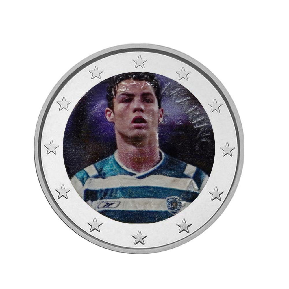Cristiano Ronaldo - 2 Euro Commémorative - Colorisée