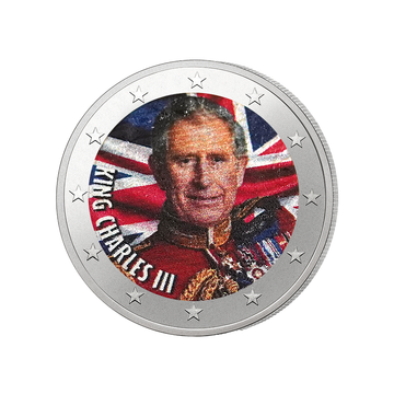 2 Euro commemorative - King Charles III - Colorized