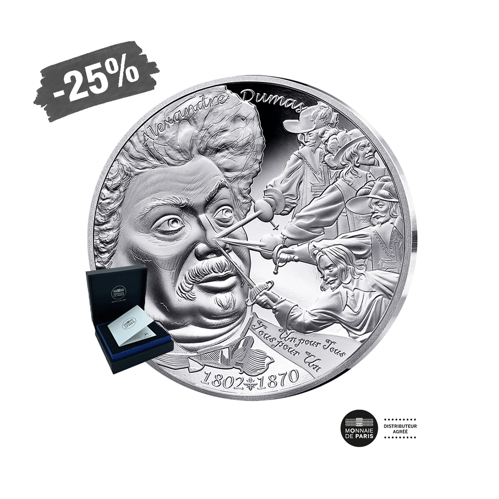 Alexandre Dumas et les Trois Mousquetaires - Monnaie de 10€ Argent - BE 2024