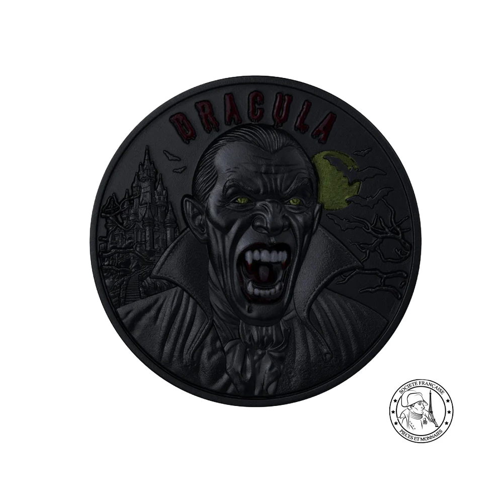 Dracula - Monnaie de 5 Dollars Argent 2 Oz - Finition Antique