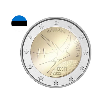 Estonie 2023 - 2 Euro Commémorative - L'hirondelle rustique, l'oiseau national