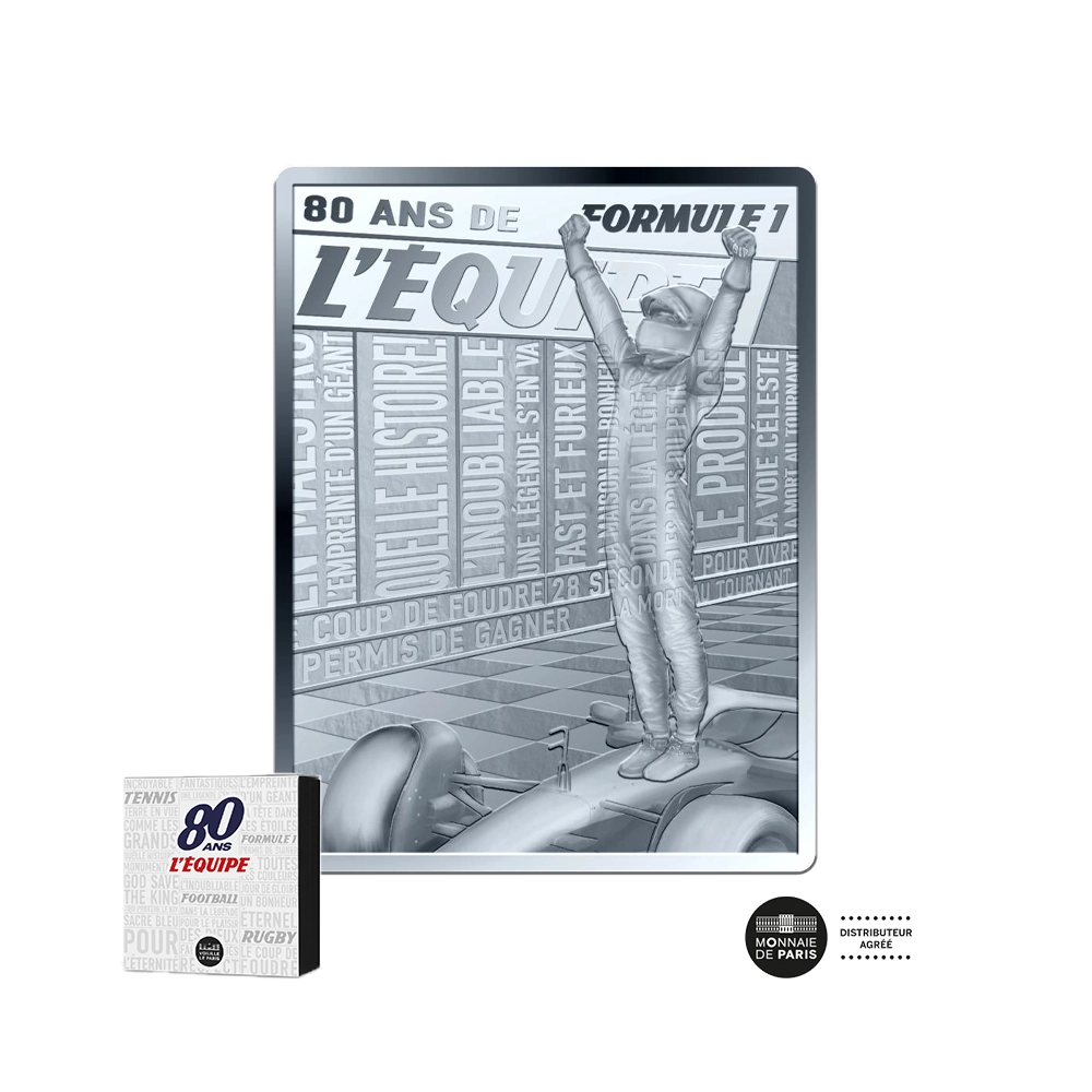 80 ans du journal de l'Equipe - Formule 1 - Monnaie de 10 Euros Argent - BE 2026