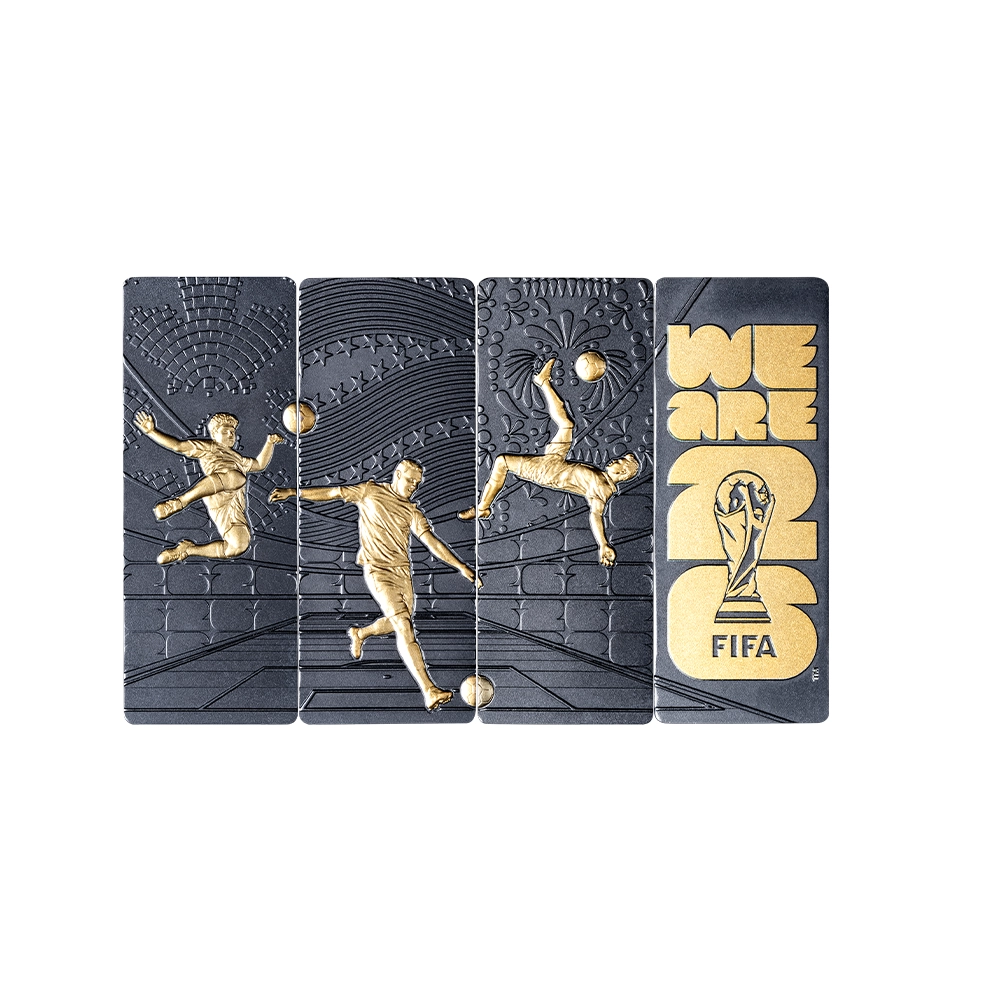 Fifa 26 - Série de 4 Barres de 1 Oz Argent - Monnaie de 5 Dollars - Antique Finish 2026