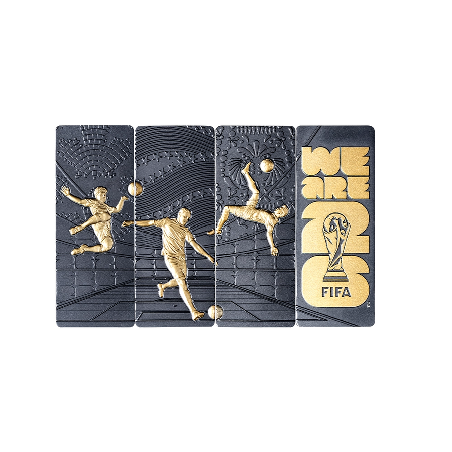 Fifa 26 - Série de 4 Barres de 1 Oz Argent - Monnaie de 5 Dollars - Antique Finish 2026