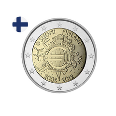 ⁣⁢Finsko 2012 – Pamětní 2 euro – 10 let Eura⁤⁣