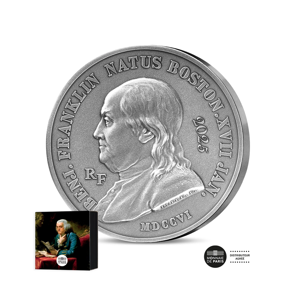 Benjamin Franklin et Génie Ailé - Monnaie de 250€ Argent ½ kg - BE HR 2025