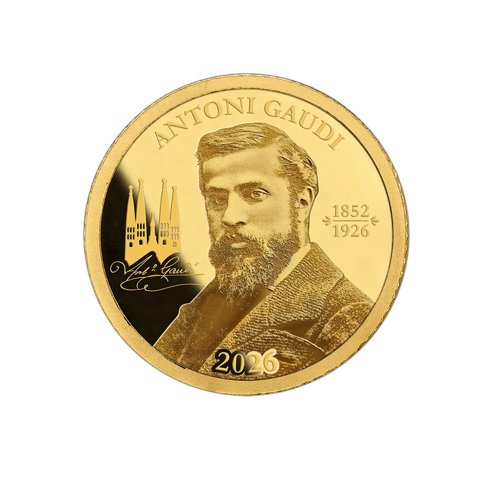 Antoni Gaudi - Monnaie d'un ½ grammes d'or - BE 2026
