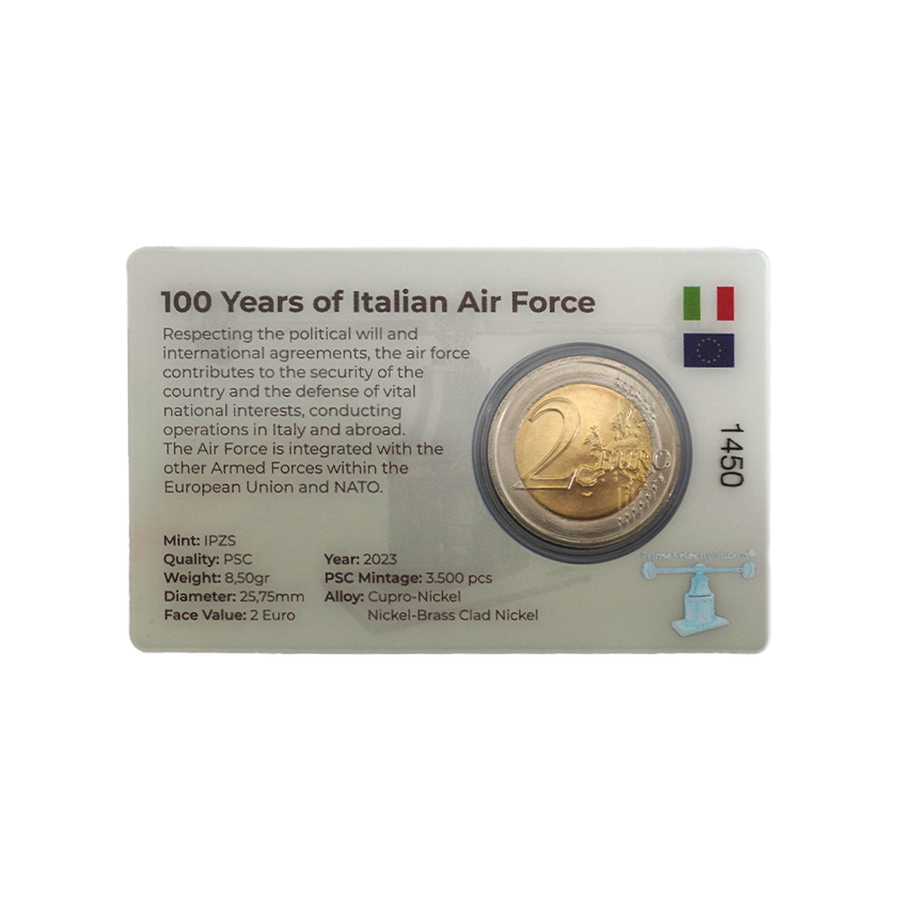 Italie 2023 - 2 Euro Coincard - 100 ans de l'Armée de l'Air Italienne