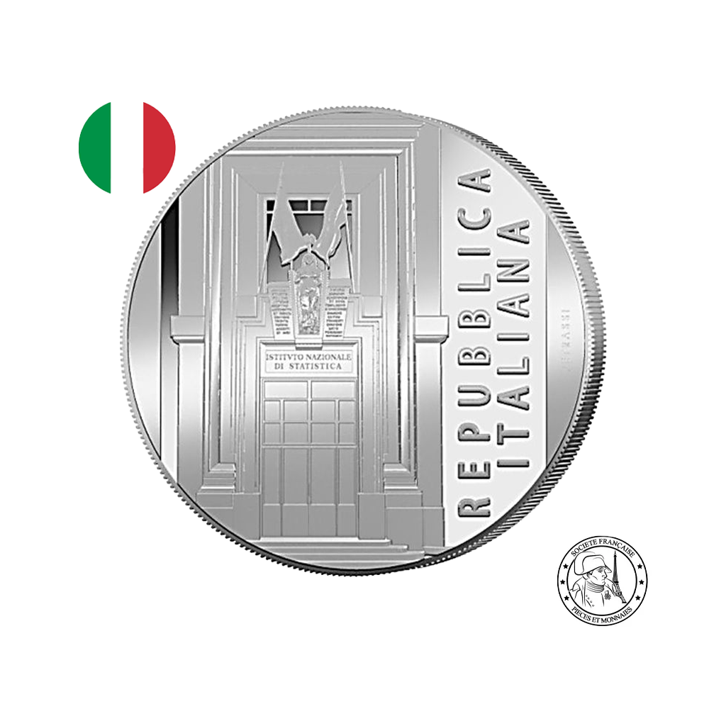 ⁣⁢Italië 2026 - 100-jarig jubileum van het Istituto Nazionale di Statistica - Zilveren munt van 5 euro - FdC⁤⁣