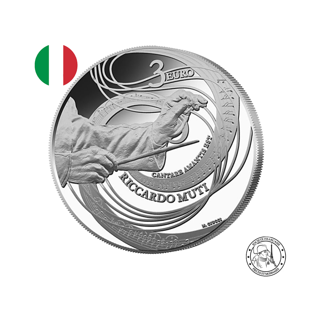 ⁣⁢Italien 2026 - Riccardo Muti - Silbermünze zu 3 Euro - PP⁤⁣