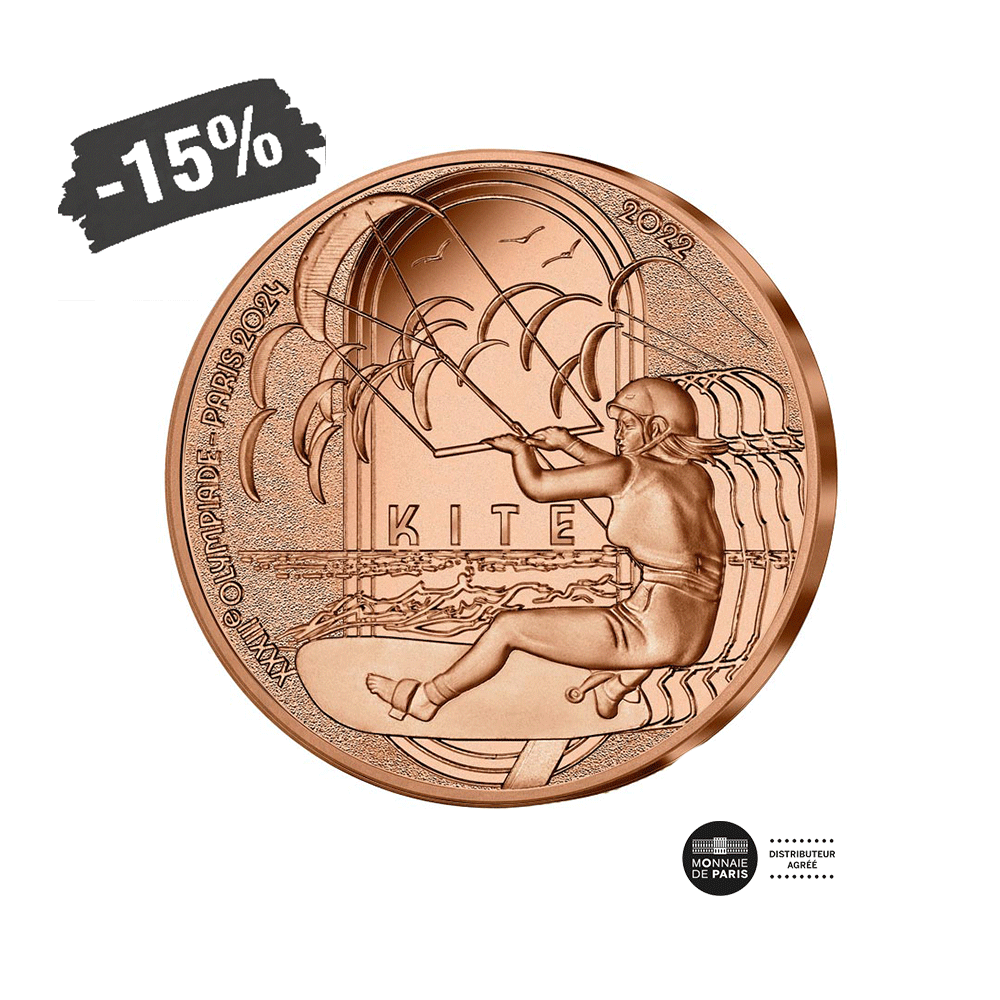 Jeux Olympiques de Paris 2024 - Kite - Monnaie de 1/4€ Bronze - 2022