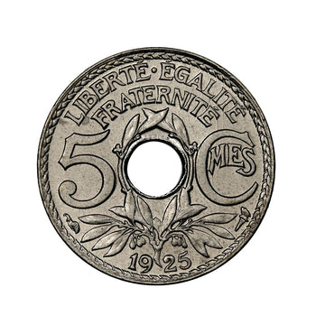 5 cents Napoleon III - Naked head - France - 1853-1857