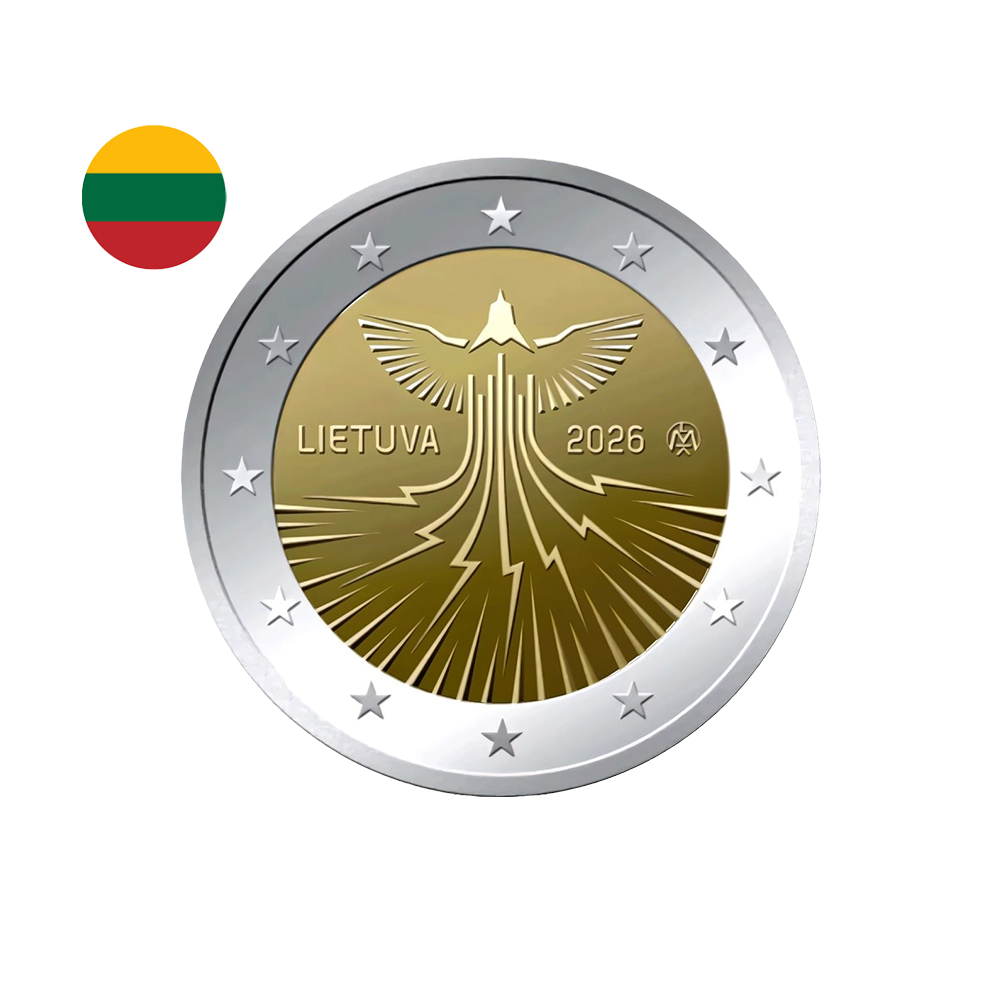 Lituanie 2026 - 2 Euros Commémorative -  Indépendance énergétique - Oiseau de la liberté