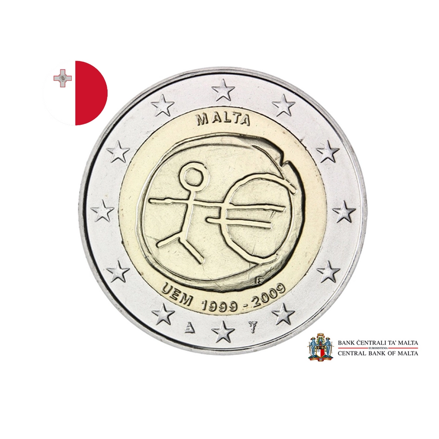 Malte 2009 - 2 Euro Commémorative - Union économique et monétaire