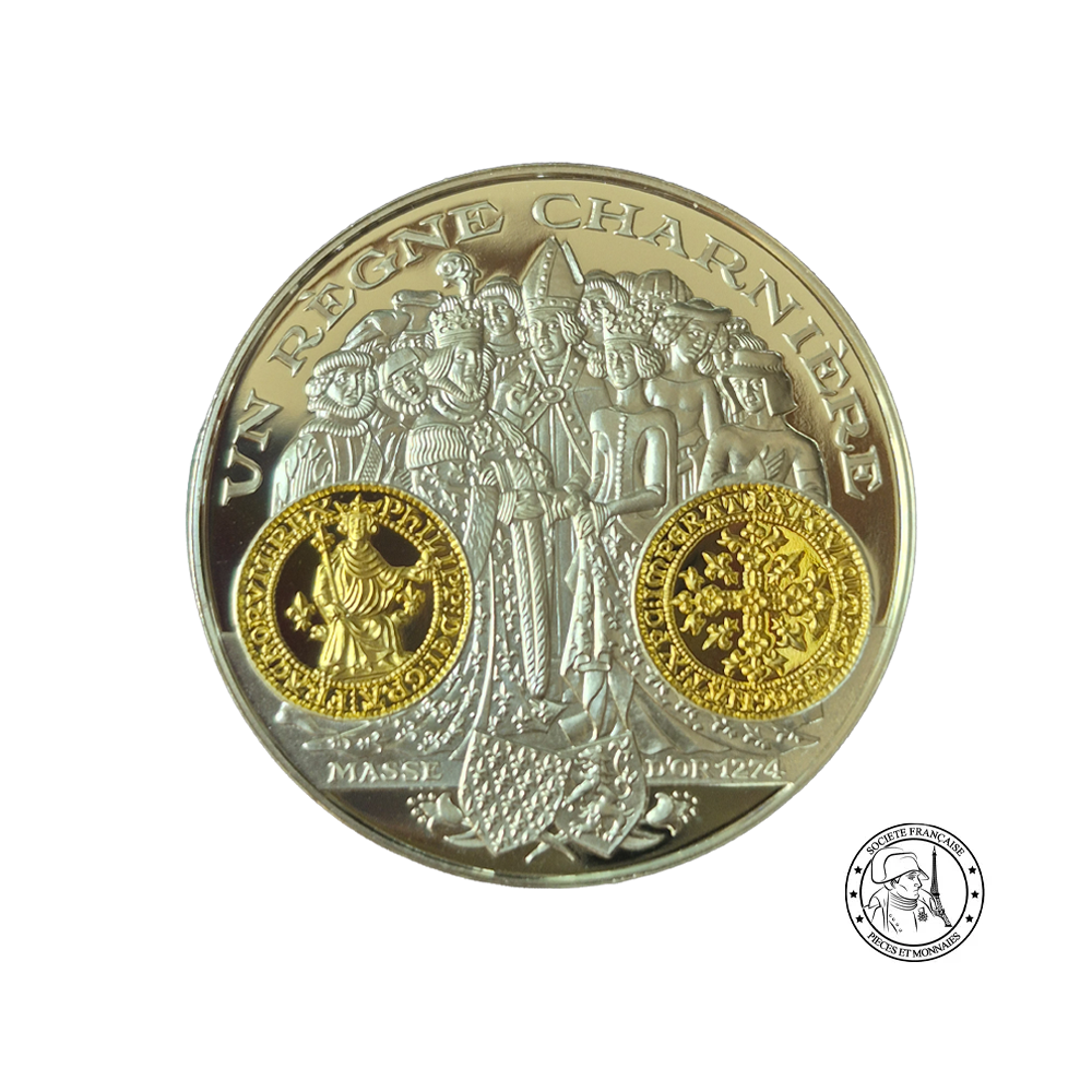 Frappe en Argent pur - 2000 ans d'histoire monétaire française - Masse d'or Philippe IV 1274