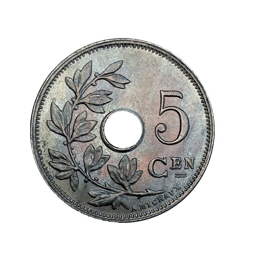 5 centesimi - Albert I - Michel - Belgium -1910-1931