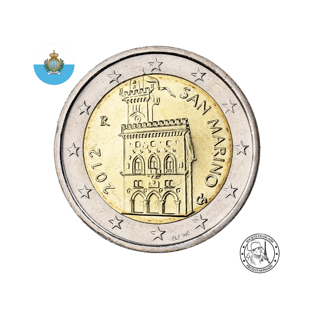 Saint-Marin 2012 - 2 Euros Commémorative - Palais de Gouvernement