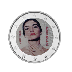 Maria Callas - 2 Euros Commémorative - Colorisée