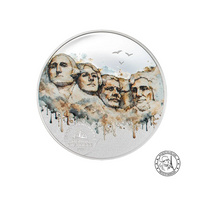World Landmarks - Mont Rushmore - Monnaie de 2 Dollar Argent - BE 2026