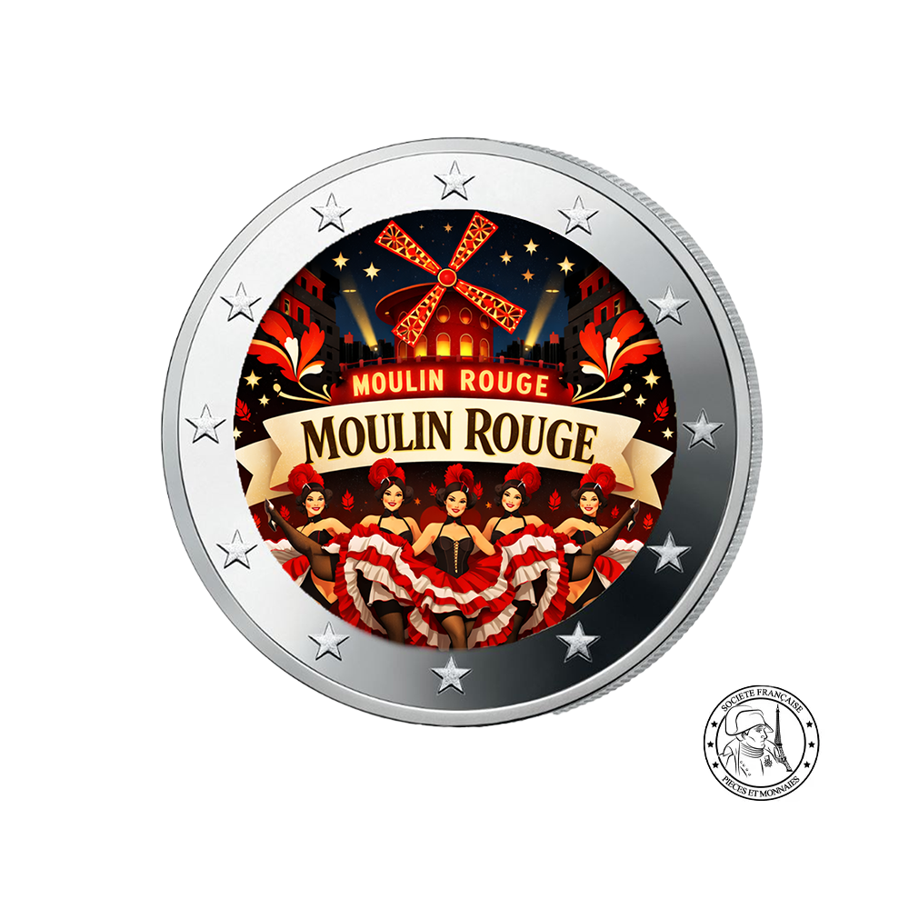 Moulin Rouge 2026 - 2 Euros Commémorative - Colorisée