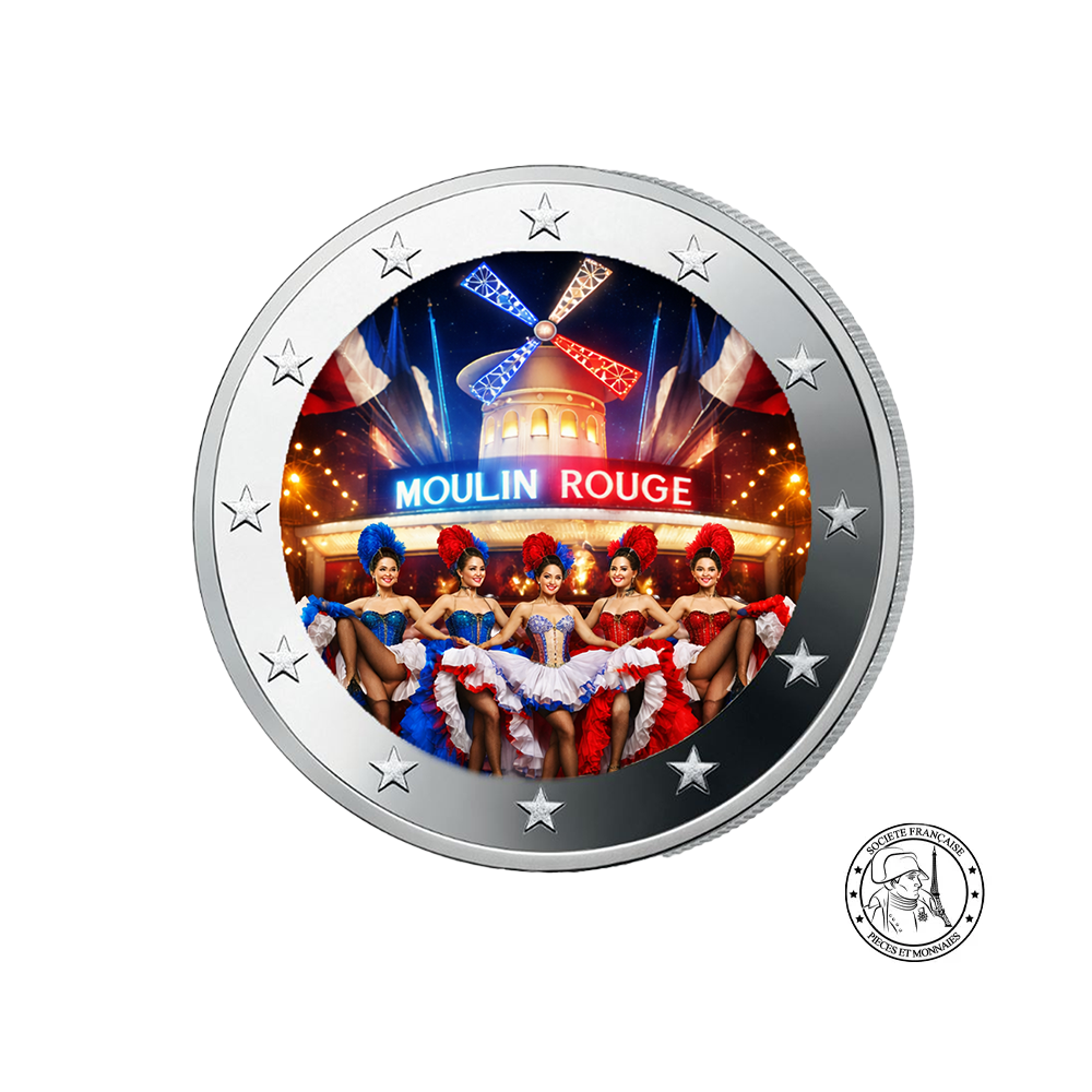 Moulin Rouge 2026 - 2 Euros Commémorative - Colorisée