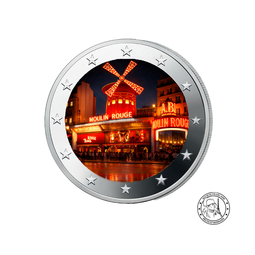 Moulin Rouge 2026 - 2 Euros Commémorative - Colorisée
