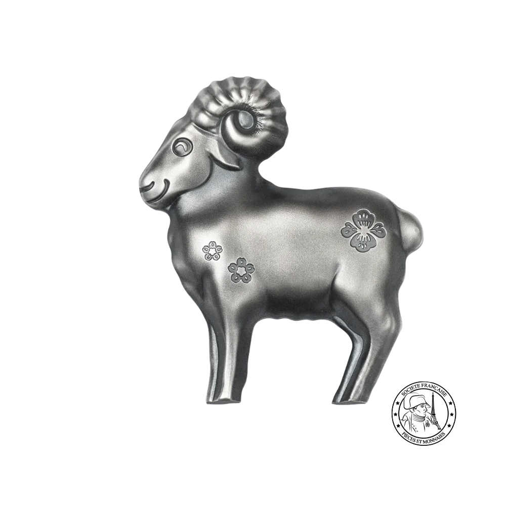 Nouvel An lunaire - Mouton Argenté - Monnaie de 1 000 Togrog Argent - Antique Finish 2027