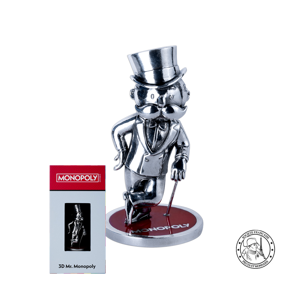 Mr Monopoly - Monnaie en Argent 2 Oz - 2026 Finition Antique