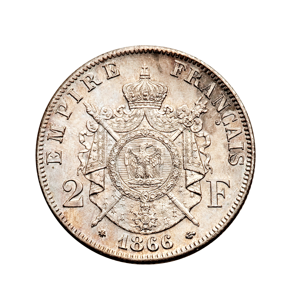 2 francs - Napoléon III - Tête Laurée - France - 1866-1870