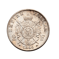 2 francs - Napoléon III - Tête Laurée - France - 1866-1870