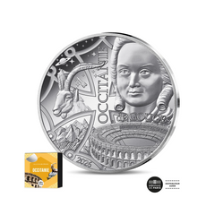 ⁣⁢Les Régions 2026 - Occitanie - Moneta da 5 Euro in Argento - Fondo Specchio⁤⁣