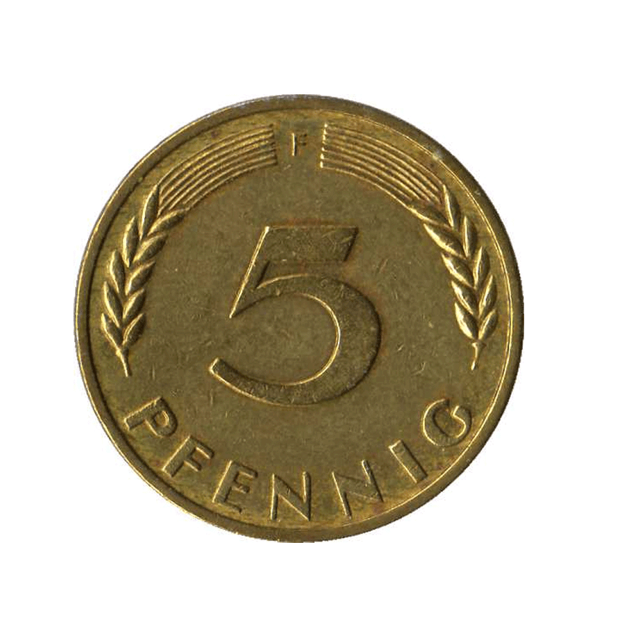 5 pfennig - Alemanha - 1950-2001