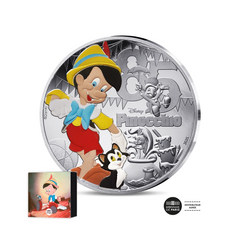 ⁣⁢Klasické pohádky Disney - Pinocchio - Stříbrná mince 10€ - Proof 2025⁤⁣