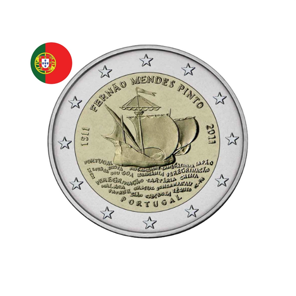 ⁣⁢Португалия 2011 - 2 Евро Паметна - 500-годишнина от Фернан Мендес Пинто⁤⁣