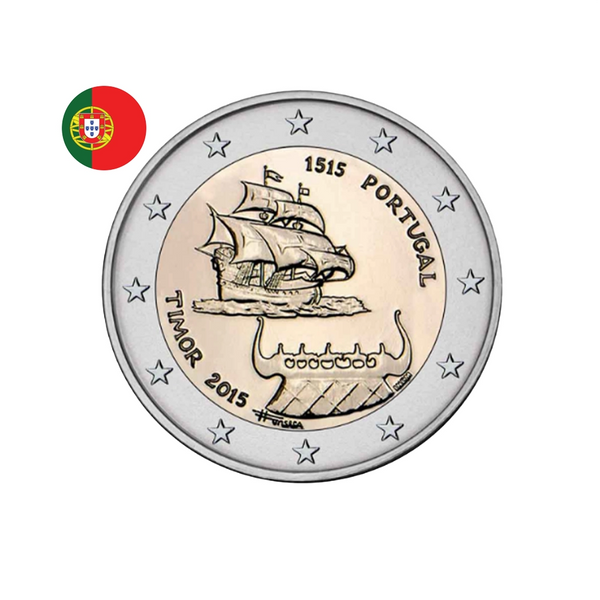 ⁣⁢Portugal 2015 - 2 Euro Commemorative - 500 Years of Relations with Timor⁤⁣