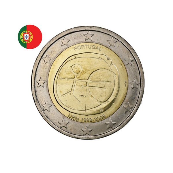 ⁣⁢Португалия 2009 - 2 евро възпоменателна - Икономически и паричен съюз⁤⁣