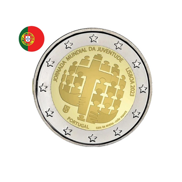 Portugal 2023 - 2 Euro Commémorative - Journée Mondiale de la Jeunesse Lisbonne