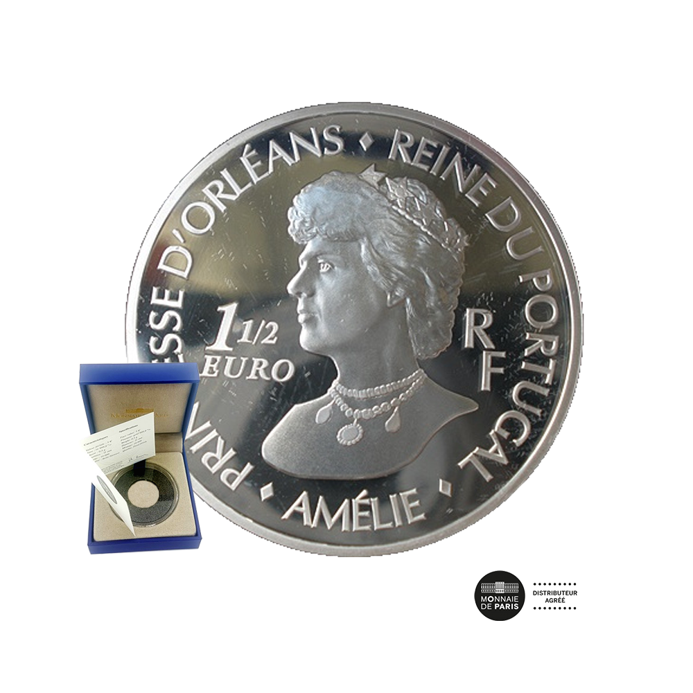 Reine Amélie - Monnaie de 1,5 Euro  Argent - BE 2006