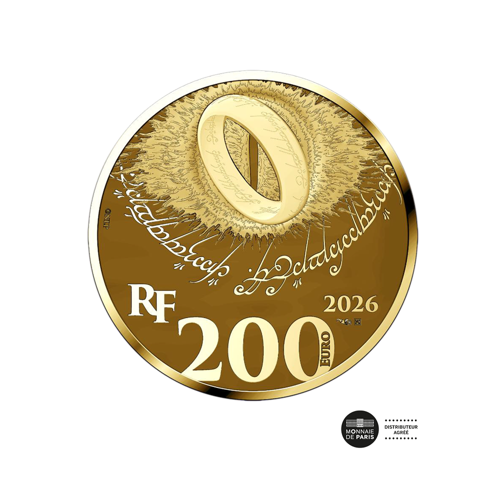 Le Seigneur des Anneaux - Monnaie de 200 Euros Haut-relief Or 1 Oz  - BE 2026