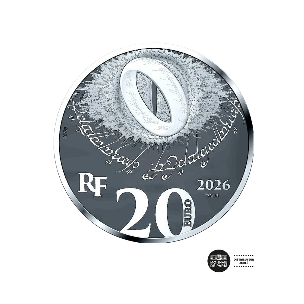 Le Seigneur des Anneaux - Monnaie de 20 Euros Haut-Relief Argent - BE 2026
